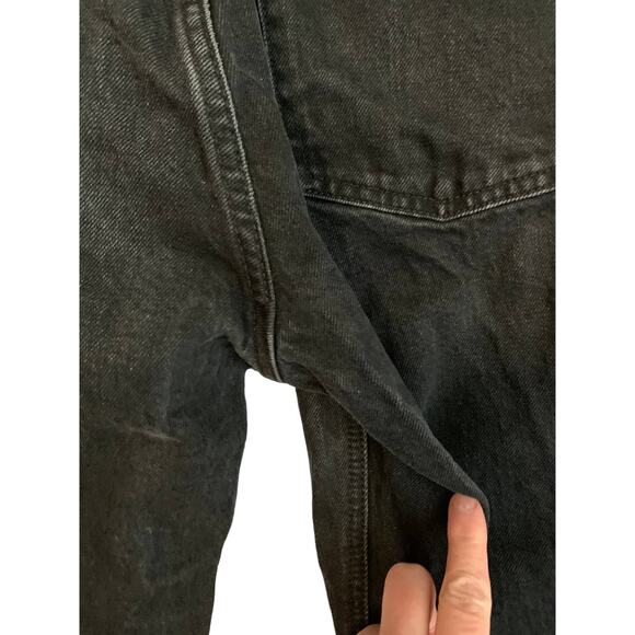 Zara Size 8 High Rise 28 Inseam Straight Leg Distressed Black Women Jean - Picture 7 of 8